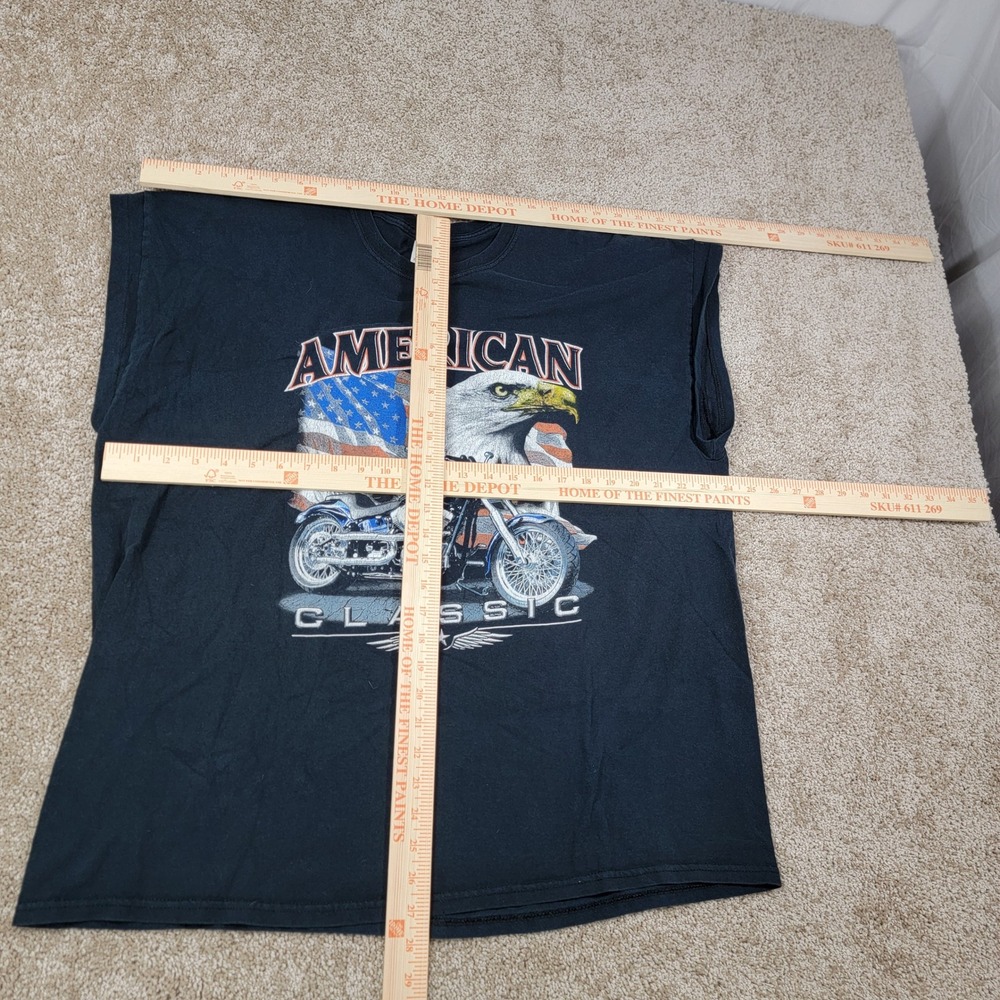 Gildan American Classic Motorcycle Eagle Graphic Sleeveless T-Shirt 2XL - Picture 3 of 4